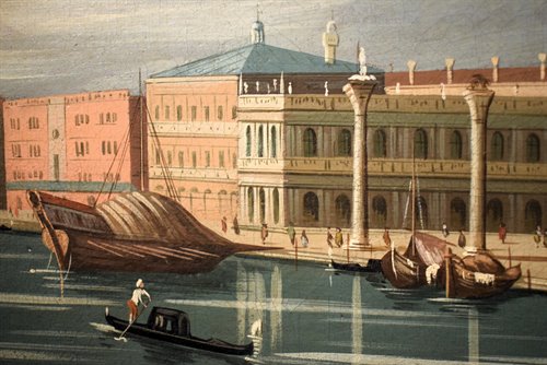 Coppia vedute di Venezia e Roma